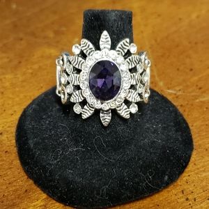 Paparazzi Stretchy Ring - Burn Bright Purple